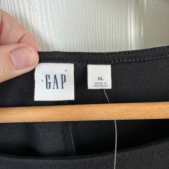 gap womens xl true black bell sleeve shift dress stretch knit minimalist nwt - Picture 4 of 10